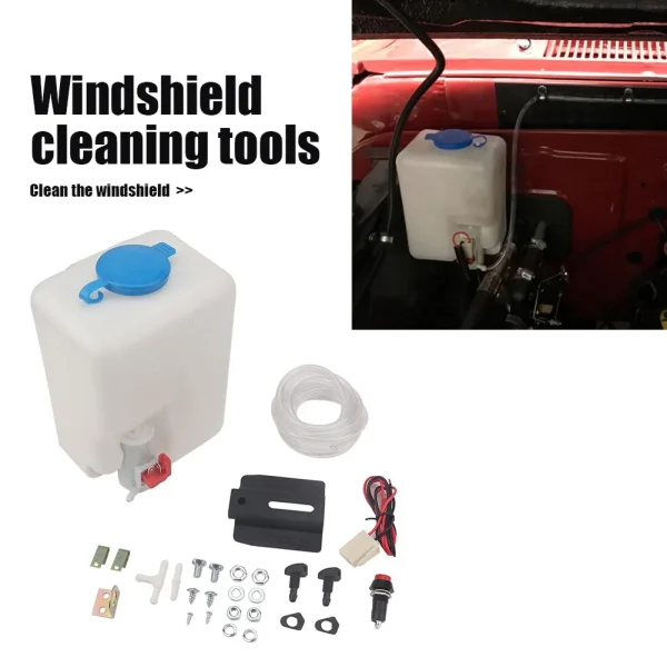 Tank Pump Wiper Windshield Washer Bottle 12V Car UTV Universal for Car Wash Accessories Supplies Nozzle Sprayer Kit - Image 5